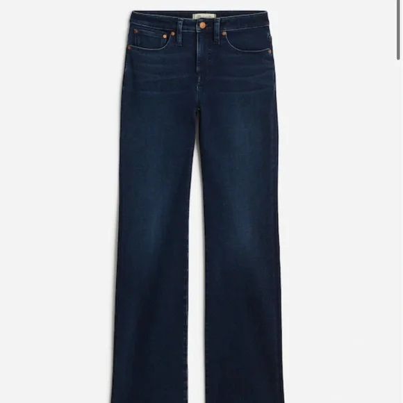 Madewell Curvy Kick Out Full Length Jeans Dark Wash Kingston Wide Bootcut Leg - Picture 6 of 10